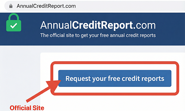Official AnnualCreditReport.com homepage screenshot for free credit check